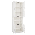 Queen Size Murphy Bed With 2 Side Cabinet Storage Shelves, 68 Inch Cabinet Bed Folding Wall Bed With Desk Combo Perfect For Guest Room, Study, Office,White Old Sku:Bs400491Aac Box Spring Not Required Queen White Wood White Pine Murphy Solid Wood Mdf
