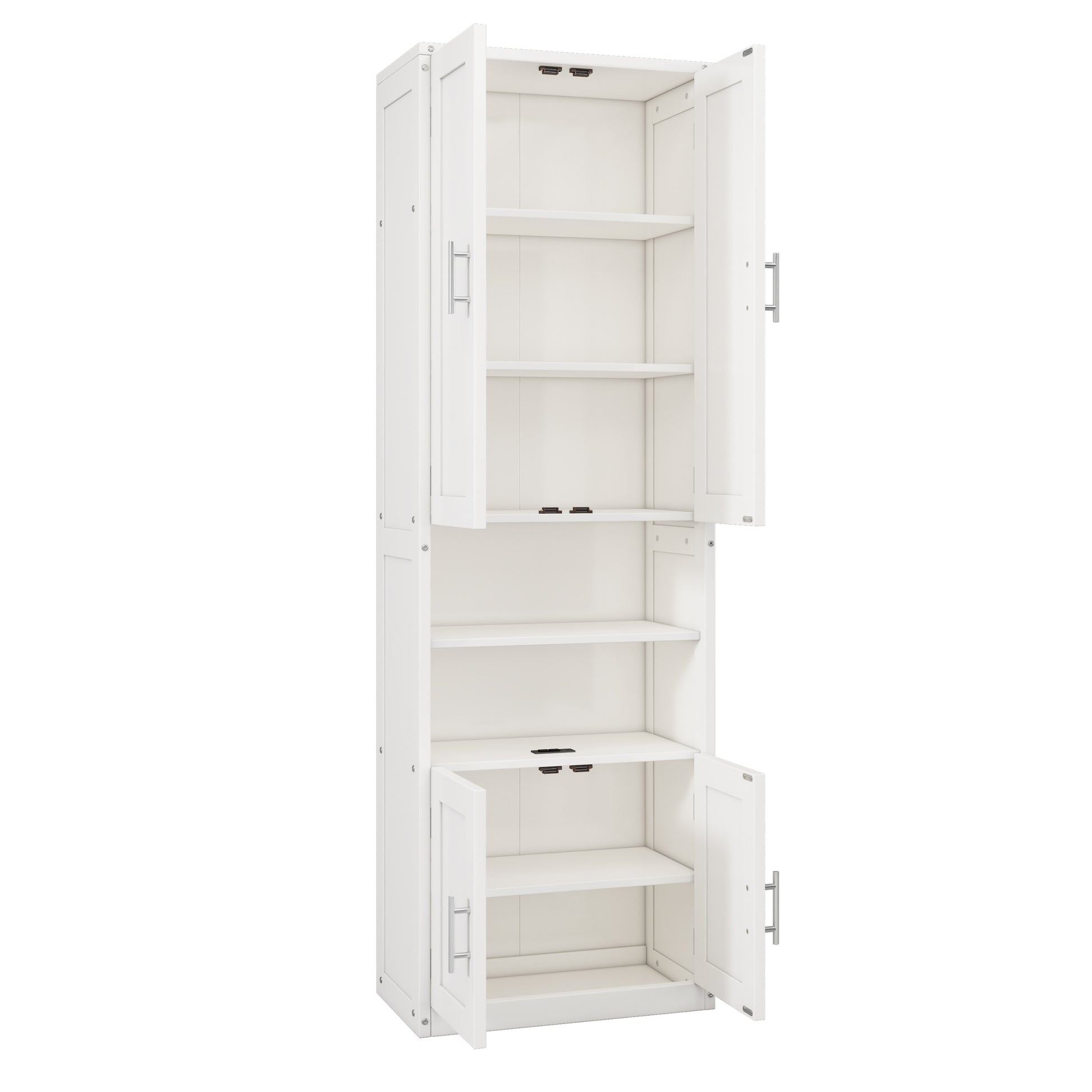 Queen Size Murphy Bed With 1 Side Cabinet Storage Shelf, 68 Inch Cabinet Bed Folding Wall Bed With Desk Combo Perfect For Guest Room, Study, Office,White Old Sku:Bs300491Aac Box Spring Not Required Queen Antique Grey White Wood White Pine Murphy Solid
