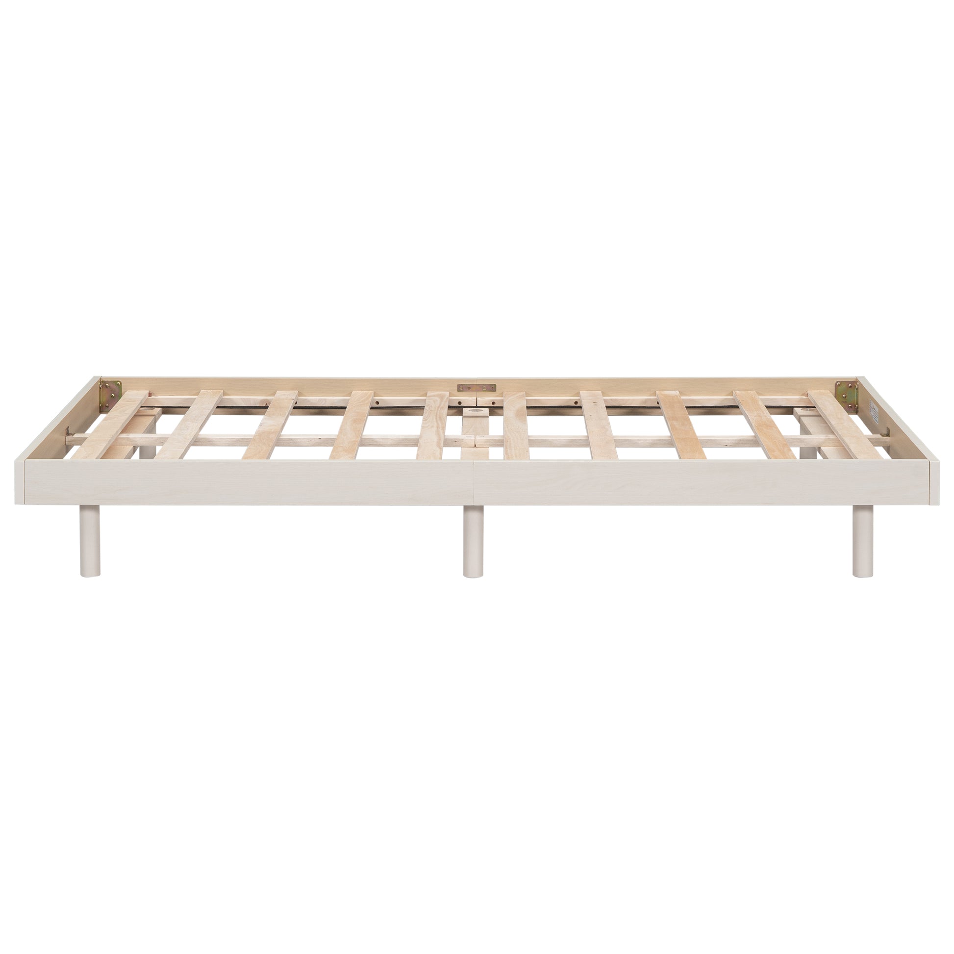 Modern Design Twin Size Floating Platform Bed Frame For White Washed Color White Washed Particle Board