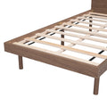 Modern Design Twin Size Platform Bed Frame With Built In Usb Port For Walnut Color Walnut Particle Board