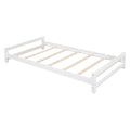 Twin Over Twin Bunk Bed With Led Light And Usb Ports, White Twin White Plywood