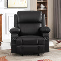 Recliner Chair Rocking Chairs For Adults With 2 Cup Holders, Usb Charge Port Soft Features A Manual Massage And Heat.Black Black Metal Soft Heavy Duty Foam Polyester