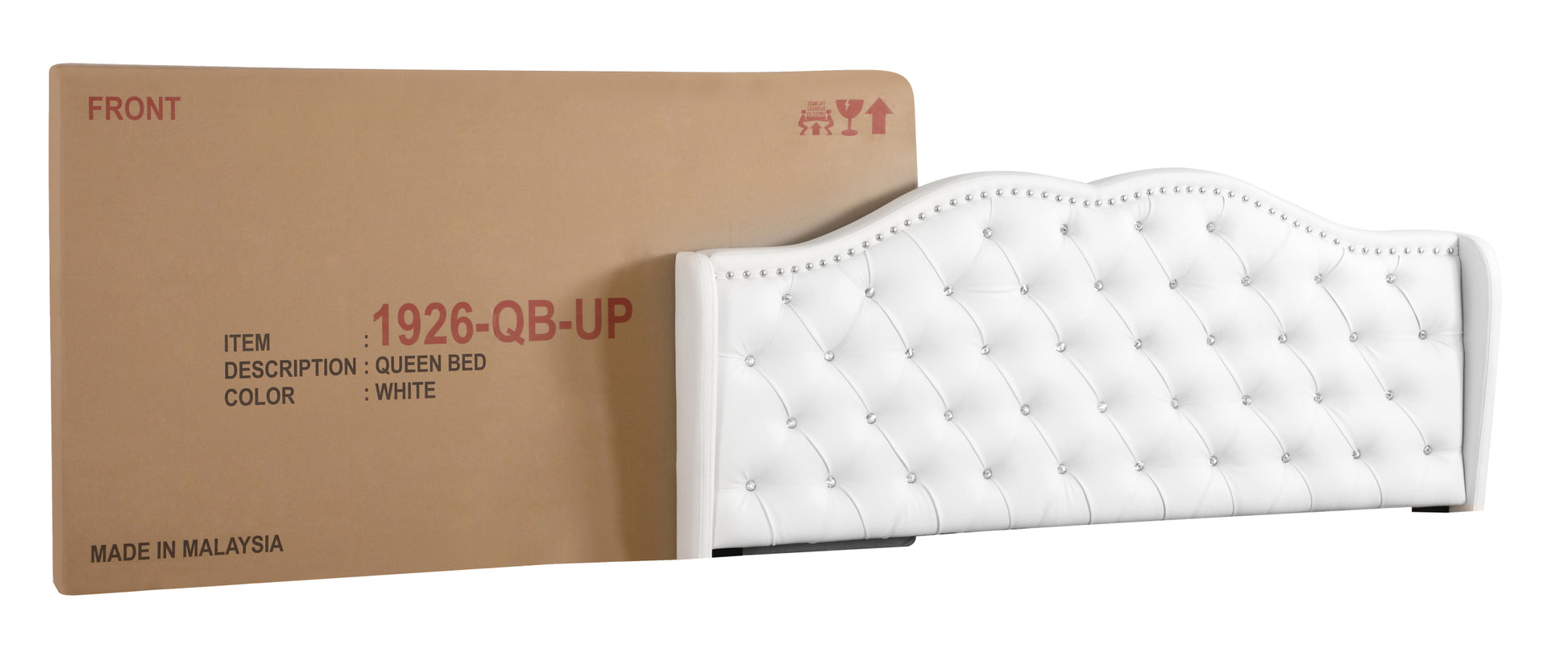 Joy G1926 Kb Up King Upholstered Bedwhite White Foam Pu