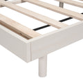 Modern Design Full Floating Platform Bed Frame For White Washed Color White Washed Particle Board