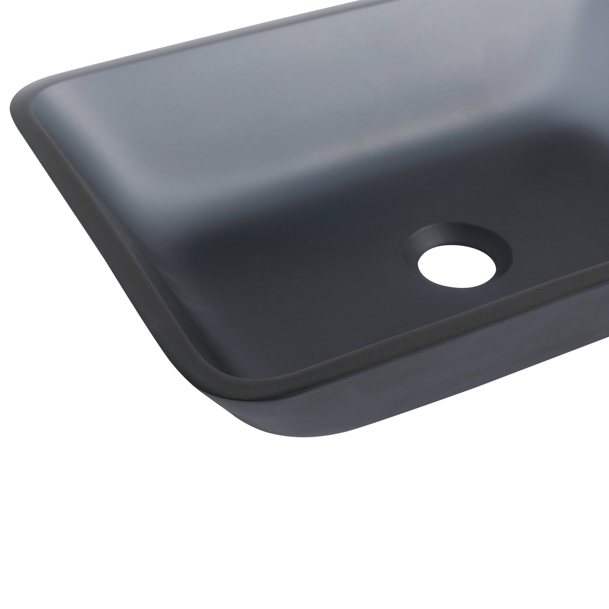 Tempered Glass Matte Bathroom Vessel Sink, Rectangle Bathroom Basin Tempered Glass Matt Gray Grey Bathroom Modern Glass