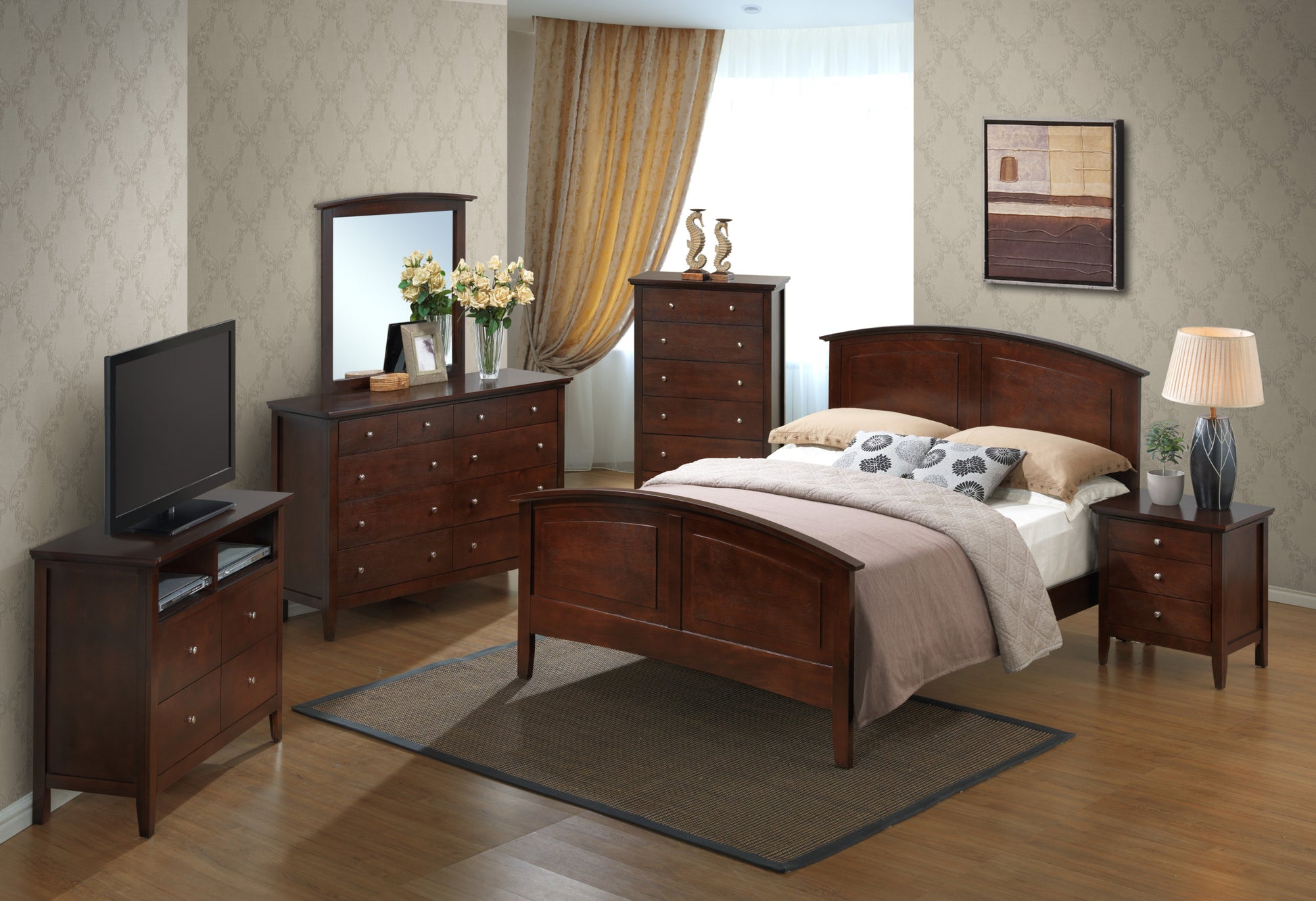 Hammond G5425A Kb King Bed 2 Boxes Cappuccino Beige Particle Board
