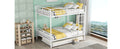 Full Over Full Metal Bunk Bed With Trundle, White White Iron