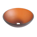 Tempered Glass Matte Bathroom Vessel Sink, Round Bathroom Basin Tempered Glass Matt Tea Brown Bathroom Modern Glass