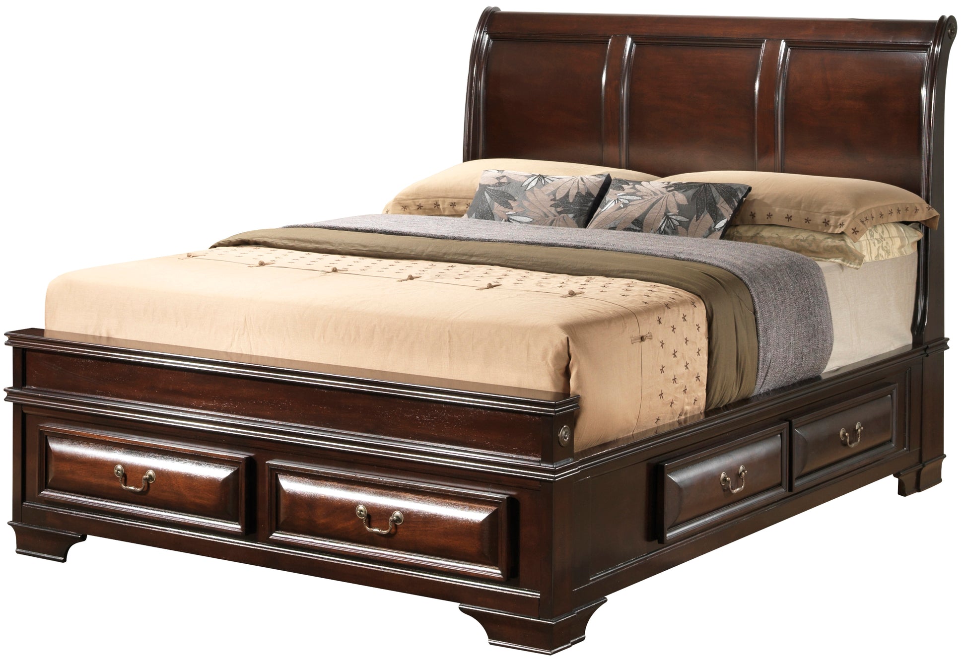 Lavita G8875A Qb Queen Storage Bedcappuccino Beige Particle Board