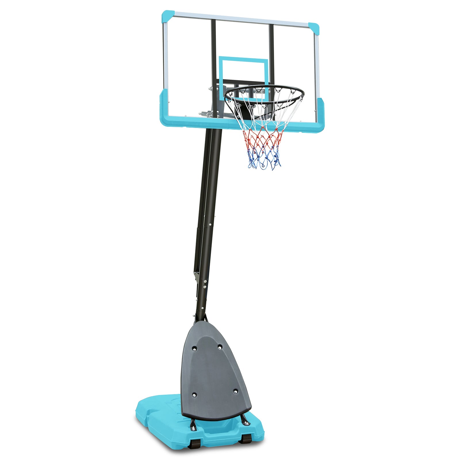 Use For Outdoor Height Adjustable 7.5 To 10Ft Basketball Hoop 44 Inch Backboard Portable Basketball Goal System With Stable Base And Wheels Balls Sports Transparent Garden & Outdoor Sporty Iron