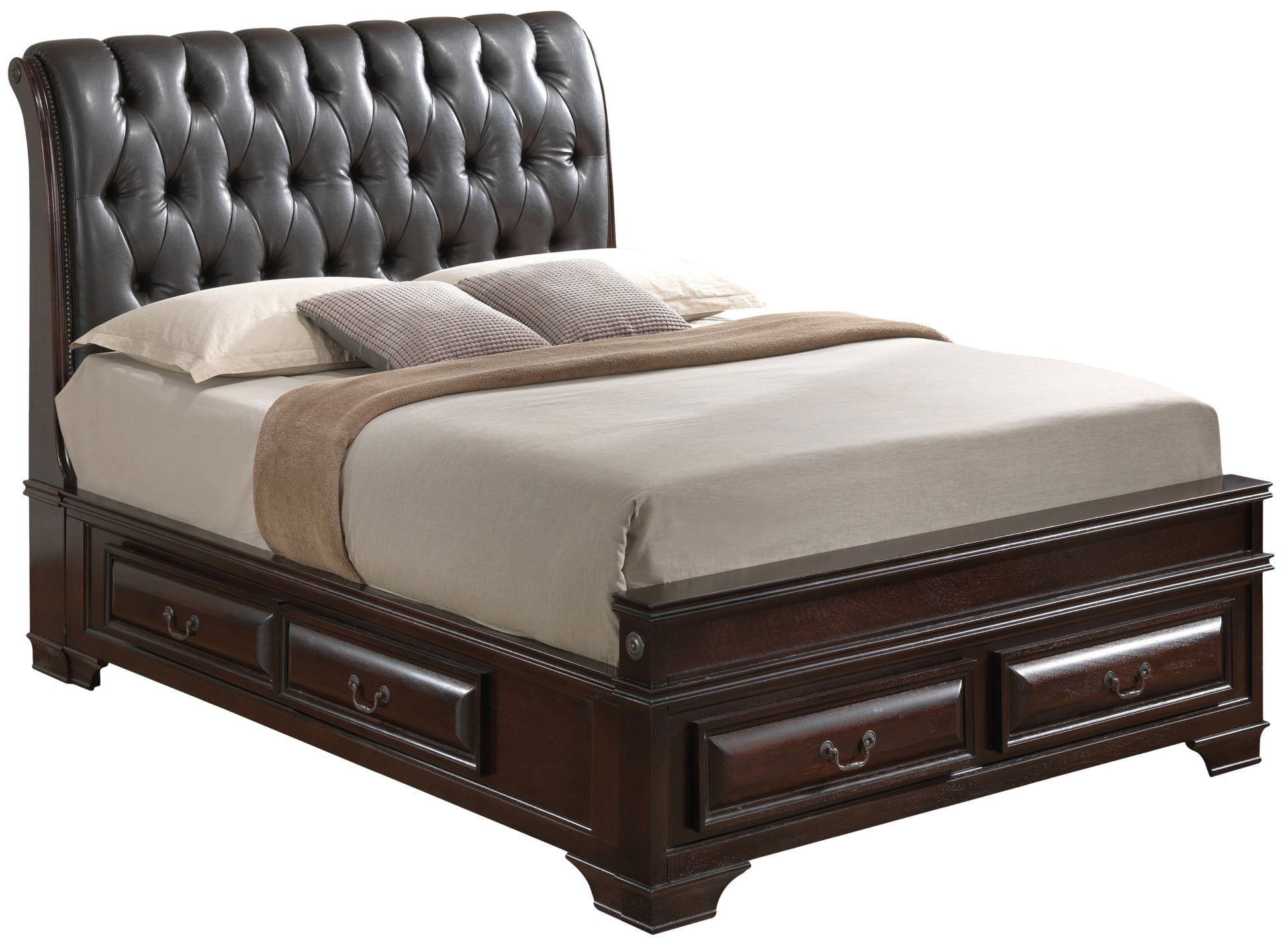Lavita G8875E Fb5 Full Storage Bedcappuccino Beige Particle Board
