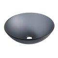 Tempered Glass Matte Bathroom Vessel Sink, Round Bathroom Basin Tempered Glass Matt Gray Grey Bathroom Modern Glass