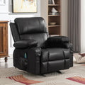 Recliner Chair Rocking Chairs For Adults With 2 Cup Holders, Usb Charge Port Soft Features A Manual Massage And Heat.Black Black Metal Soft Heavy Duty Foam Polyester