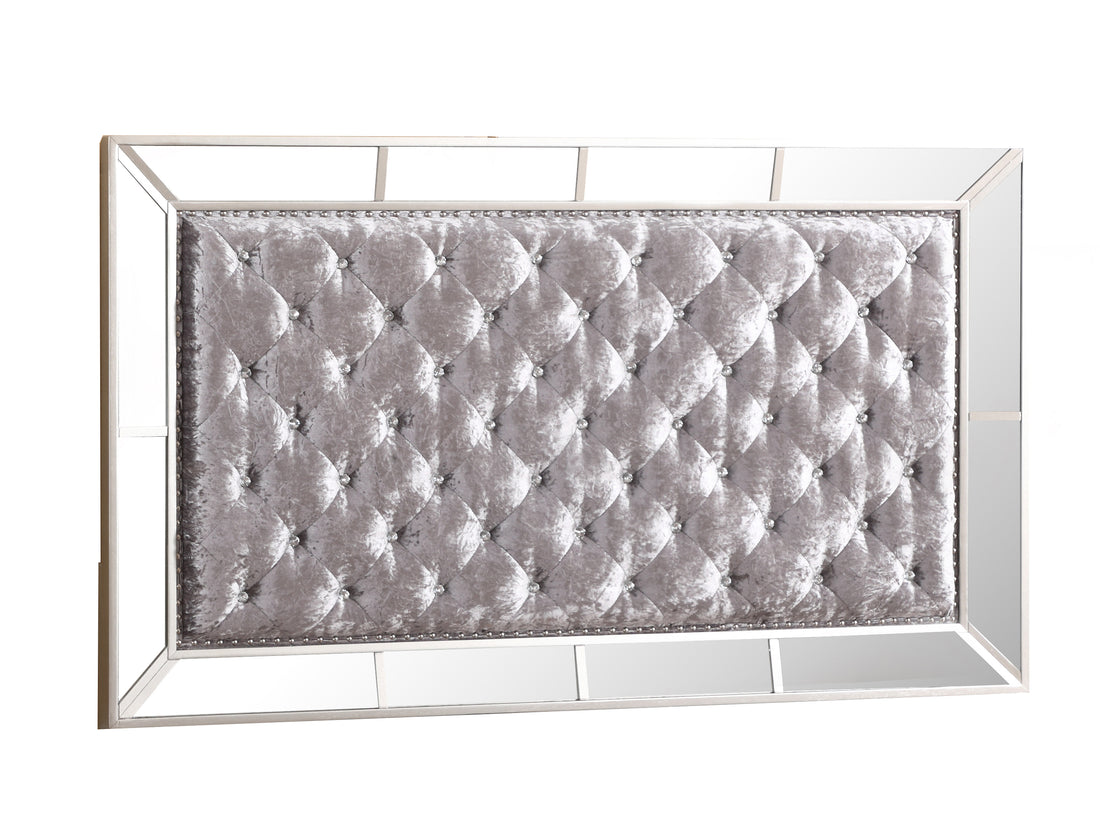 Stylish Contemporary Silver Champagne Bed Queen Champagne Solid Wood Mdf