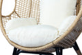 Patio Pe Wicker Egg Chair Model 4 With Natural Color Rattan Beige Cushion Yes Natural Foam Steel