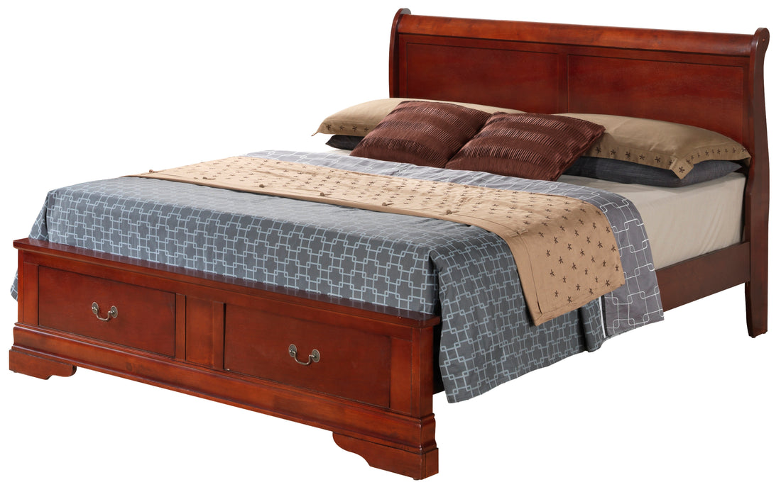 Louis Phillipe G3100D Qsb2 Queen Storage Bedcherry Cherry Particle Board