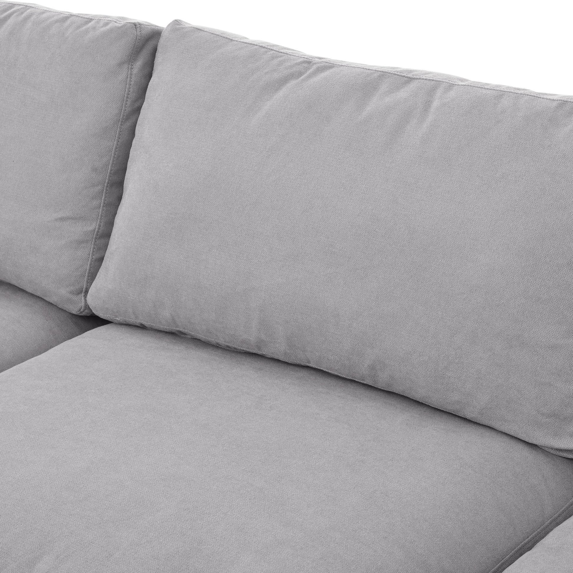 Upholstery Convertible Sectional Sofa, L Shaped Couch With Reversible Chaise Gray Polyester