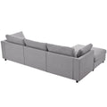 Upholstery Convertible Sectional Sofa, L Shaped Couch With Reversible Chaise Gray Polyester