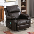 Recliner Chair Rocking Chairs For Adults With 2 Cup Holders, Usb Charge Port Soft Features A Manual Massage And Heat.Brown Brown Metal Soft Heavy Duty Foam Polyester