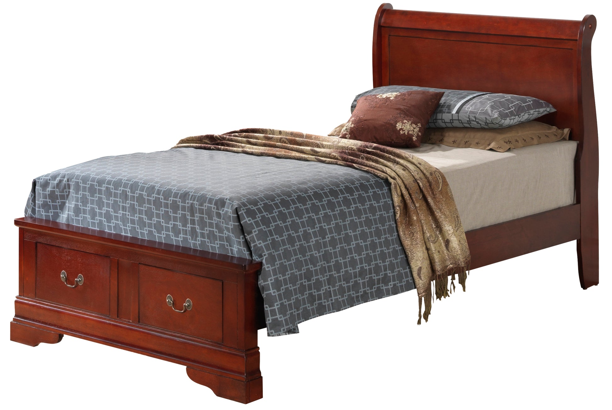Louis Phillipe G3100D Tsb2 Twin Storage Bedcherry Cherry Particle Board