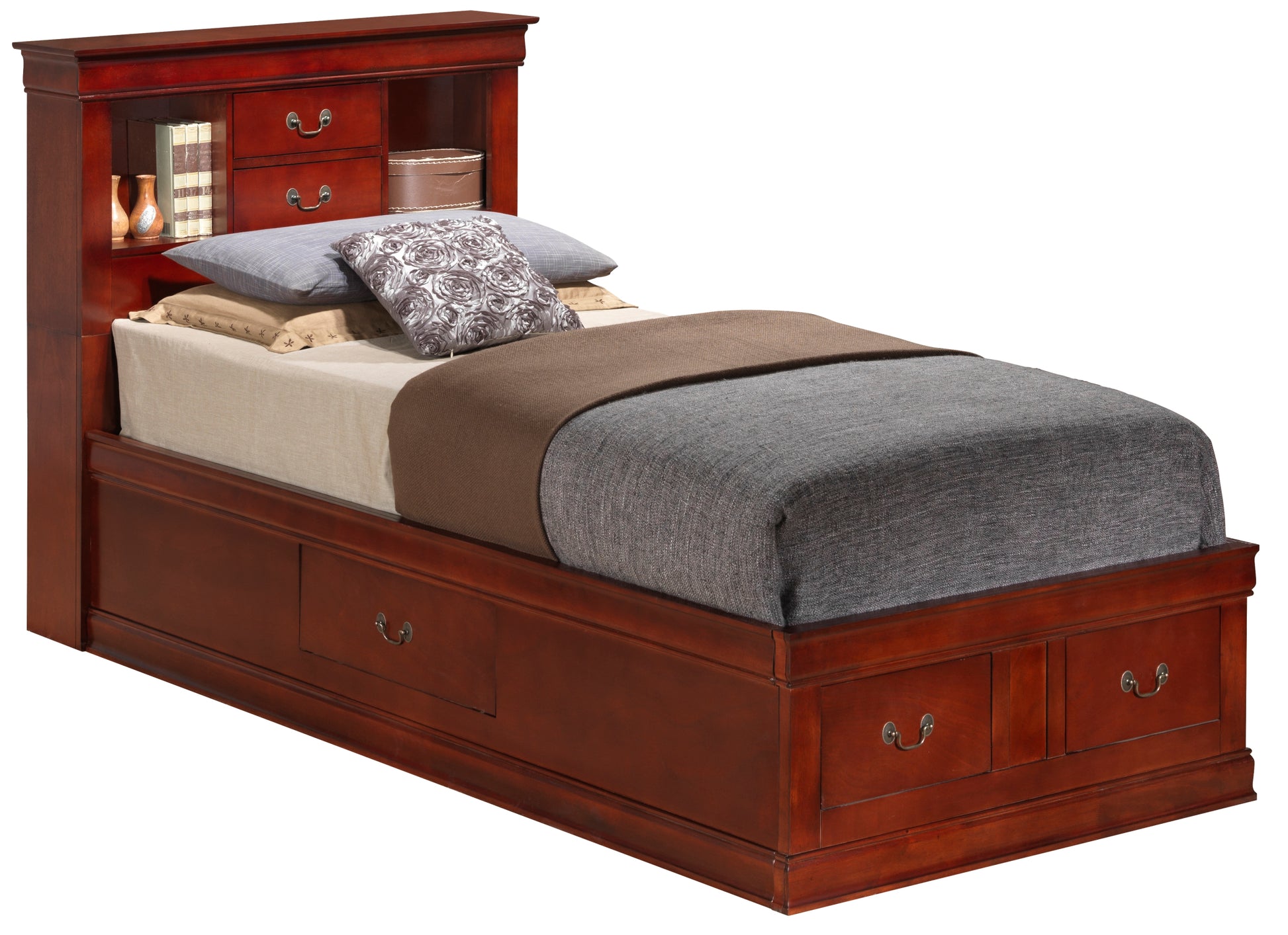 Louis Phillipe G3100B Tsb Twin Storage Bedcherry Cherry Particle Board