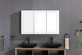 48*30 In Led Mirror Lighted Medicine Cabinet With Lights, Led Medicine Cabinet W Defogger, Dimmer, 3X Makeup Mirror, Outlets & Usb Matte Black Aluminium