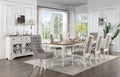 Florian Side Chair Set 2 , Gray Fabric & Antique White Finish Dn01683 Gray Fabric
