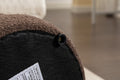 006 Soft Boucle Round Ottoman Footrest Stool,Brown Brown Boucle