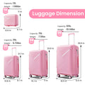 Luggage Sets 4 Piece 14 20 24 28 , Expandable Lightweight Suitcase With 4 Double 360 Degrees Mute Spinner Wheels Pp Materials Durable Tsa Lock Travel Luggage Pink Polypropylene