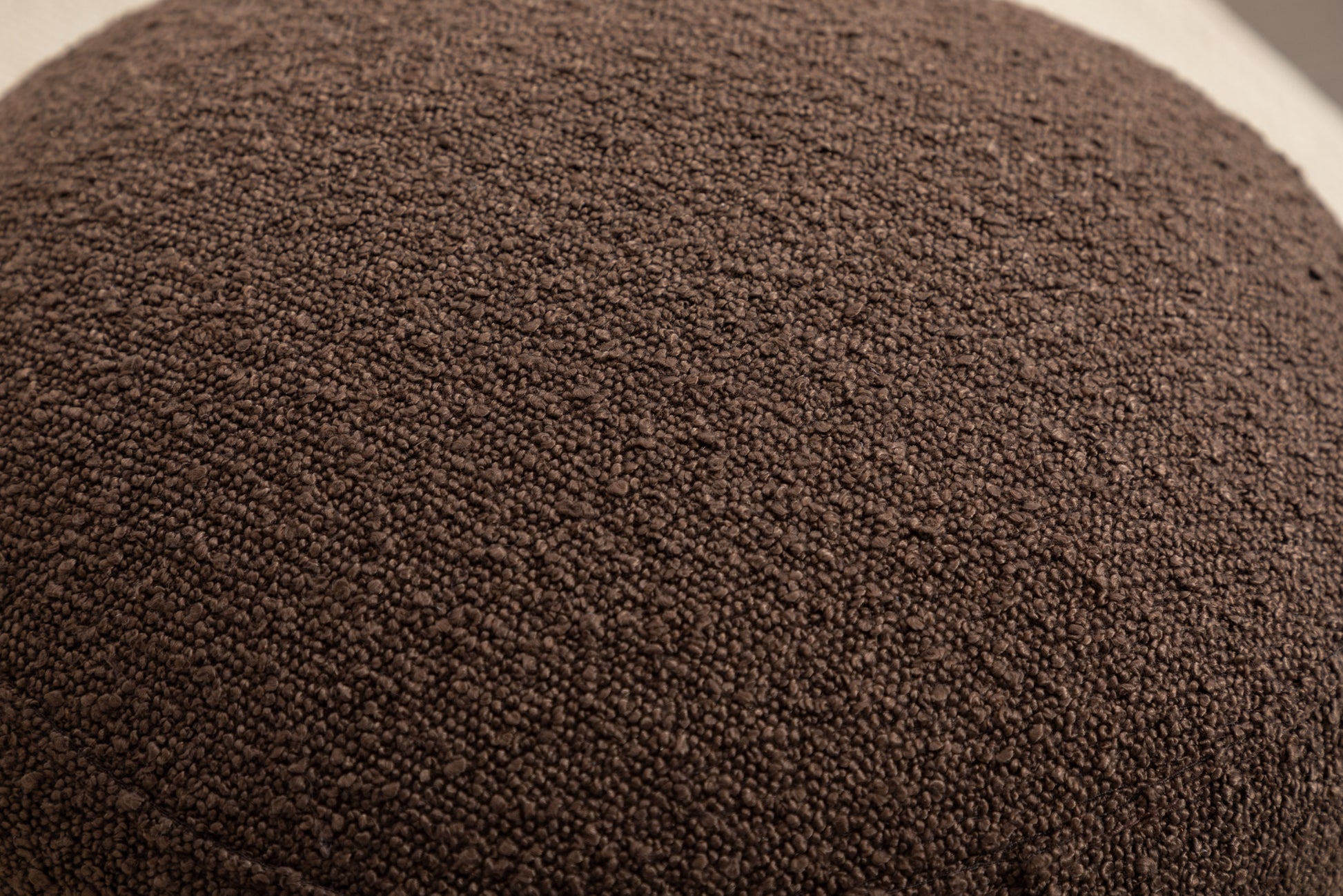 006 Soft Boucle Round Ottoman Footrest Stool,Brown Brown Boucle