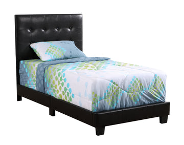 Caldwell G1304 Tb Up Twin Bedblack Box Spring Required Twin Black Foam Faux Leather Pu