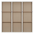 Hand Painted Triptych 3 Piece Dimensional Resin Wall Art Set Silver Mdf