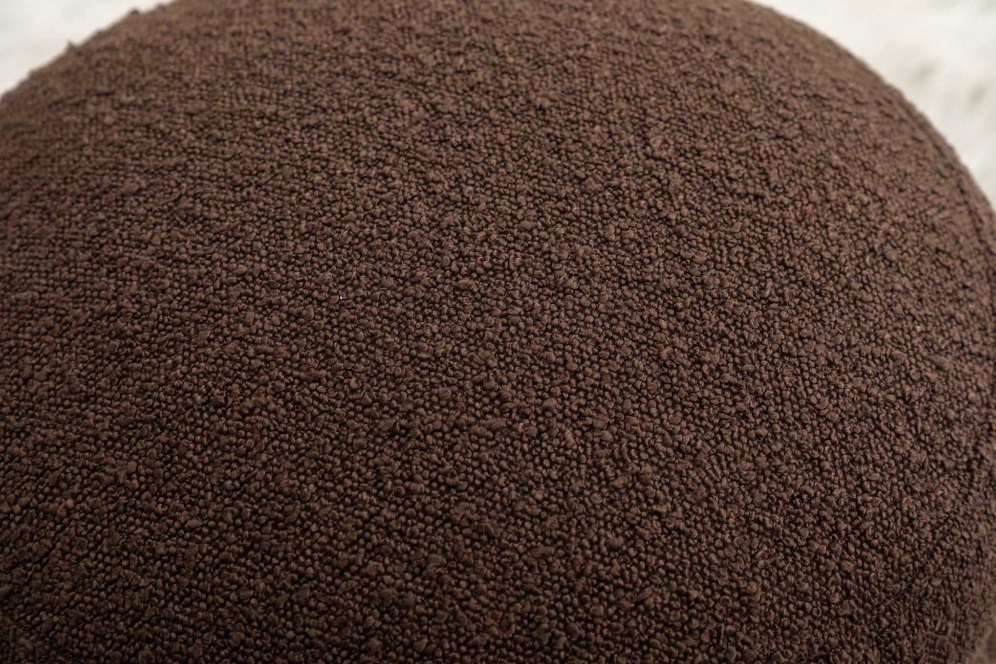 006 Soft Boucle Round Ottoman Footrest Stool,Brown Brown Boucle