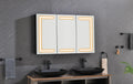 48*30 In Led Mirror Lighted Medicine Cabinet With Lights, Led Medicine Cabinet W Defogger, Dimmer, 3X Makeup Mirror, Outlets & Usb Matte Black Aluminium