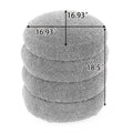 006 Soft Boucle Round Ottoman Footrest Stool,White White Boucle