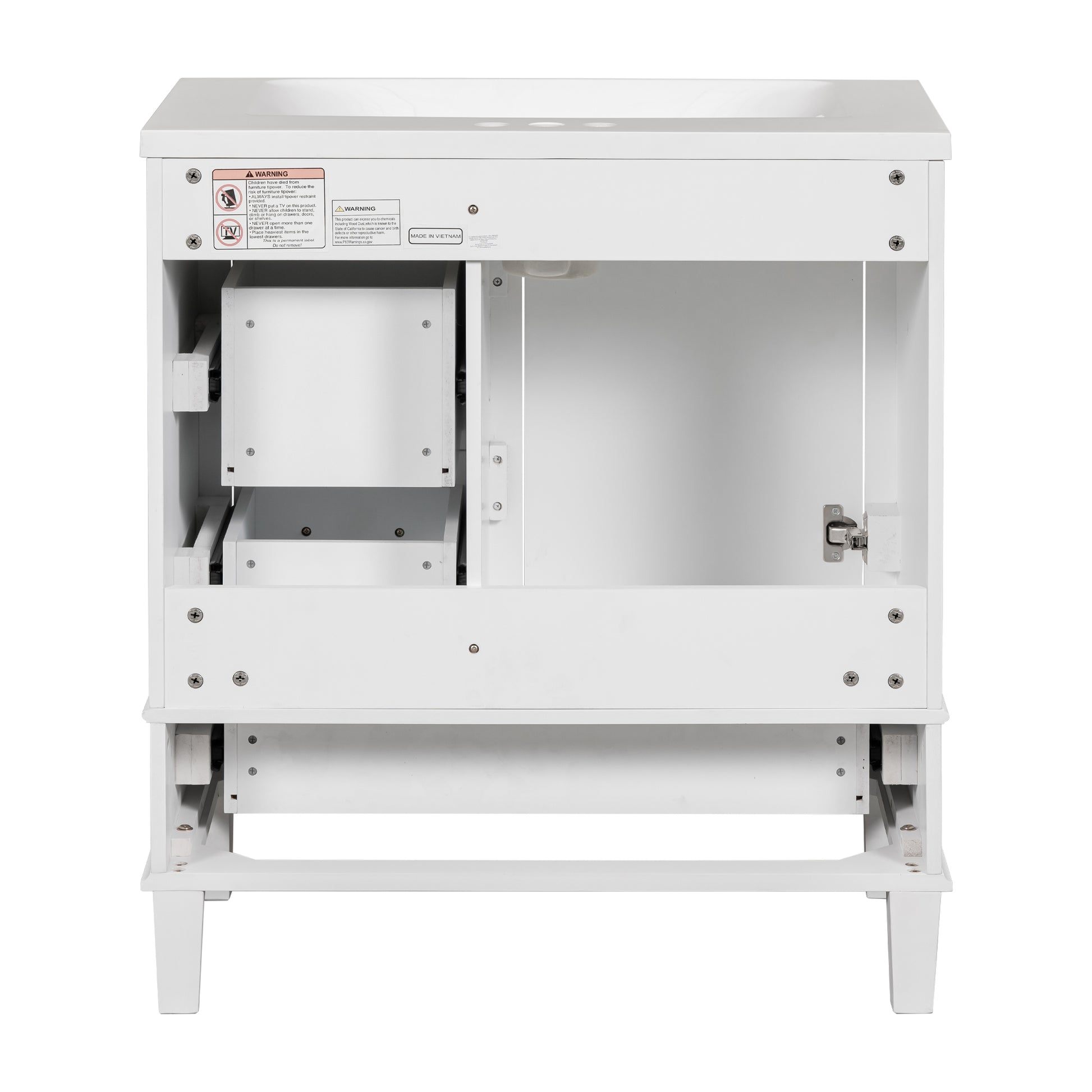 30" Bathroom Vanitymodern Bathroom Cabinet With Sink Combo Set, Bathroom Storage Cabinet With A Soft Closing Door And 3 Drawers, Solid Wood Frame Resin Basin White Solid Wood Mdf
