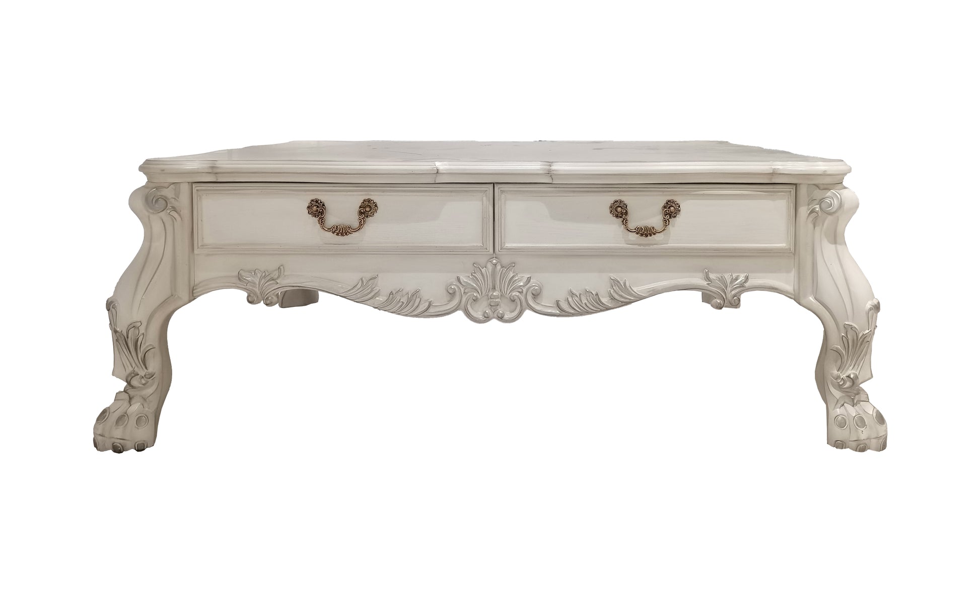 Dresden Coffee Table, Bone White Finish Lv01686 White Wood