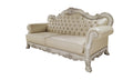 Dresden Sofa W 4 Pillows, Synthetic Leather & Bone White Finish Lv01688 White Pu Leather