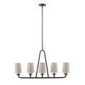 5 Light Linear Chandelier Bronze Polyester