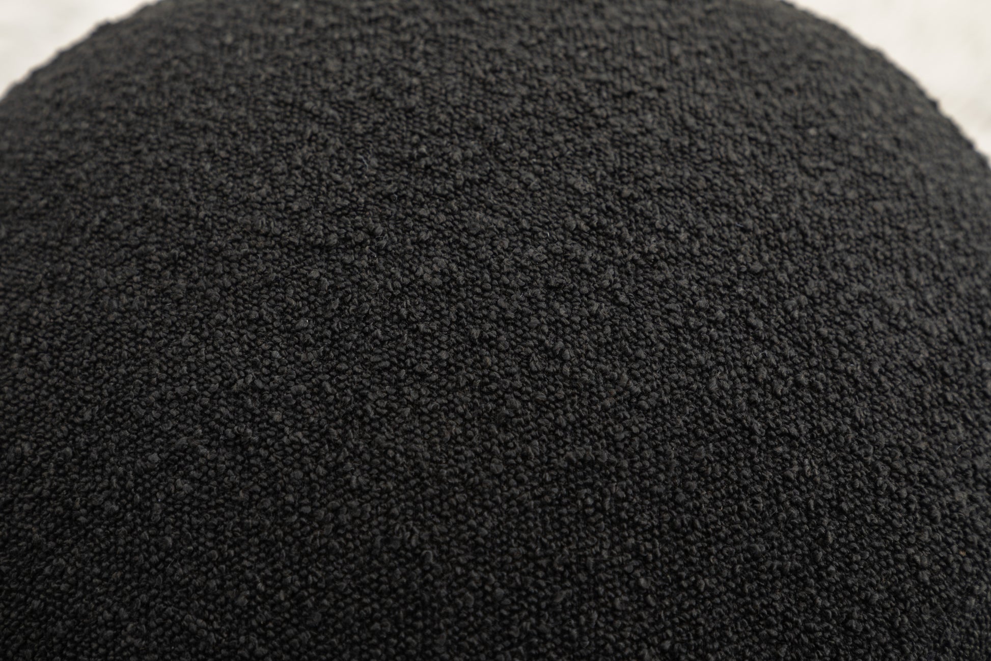 006 Soft Boucle Round Ottoman Footrest Stool,Black Black Boucle