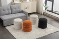006 Soft Boucle Round Ottoman Footrest Stool,Brown Brown Boucle
