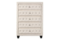 Sophia Crystal Tufted Full 5 Pc Bed Made With Wood In Cream Box Spring Not Required Full Cream Wood 5 Piece Set Bedroom Contemporary,Modern Upholstered Velvet Tufted Wood