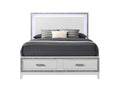 Haiden Eastern King Bed W Storage, Led & White Finish Bd01742Ek White Mdf