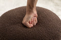 006 Soft Boucle Round Ottoman Footrest Stool,Brown Brown Boucle