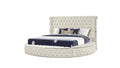 Modern Style King 4Pc Bedroom Set With Usb Ports & Made With Wood In Cream Box Spring Not Required King Cream Wood 4 Piece Set Bedroom Bed Included,Dresser Included,Mirror Included,Nightstand