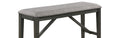 Transitional Farmhouse 1Pc Dark Finish Counter Height Bench Light Gray Upholstered Seat Dining Room Solid Wood Wooden Furniture Dark Gray Rectangular Grey Contemporary,Traditional Wood