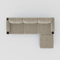 Convertible Combination Sofa Sofa L Shaped Sofa With Footstools With Storage, Beige Sofa For Living Room, Living Room Bedroom Office Small Space 3 Seater Combination Sofa Beige Metal 3 Seat