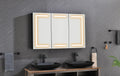 48*30 In Led Mirror Lighted Medicine Cabinet With Lights, Led Medicine Cabinet W Defogger, Dimmer, 3X Makeup Mirror, Outlets & Usb Matte Black Aluminium