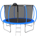 12 Ft Trampoline Pumpkin Style Safety Net With Basketball Hoop Blue Metal