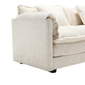 Modern Large Boucle Fabric L Shape Sectional Sofa Beige Boucle